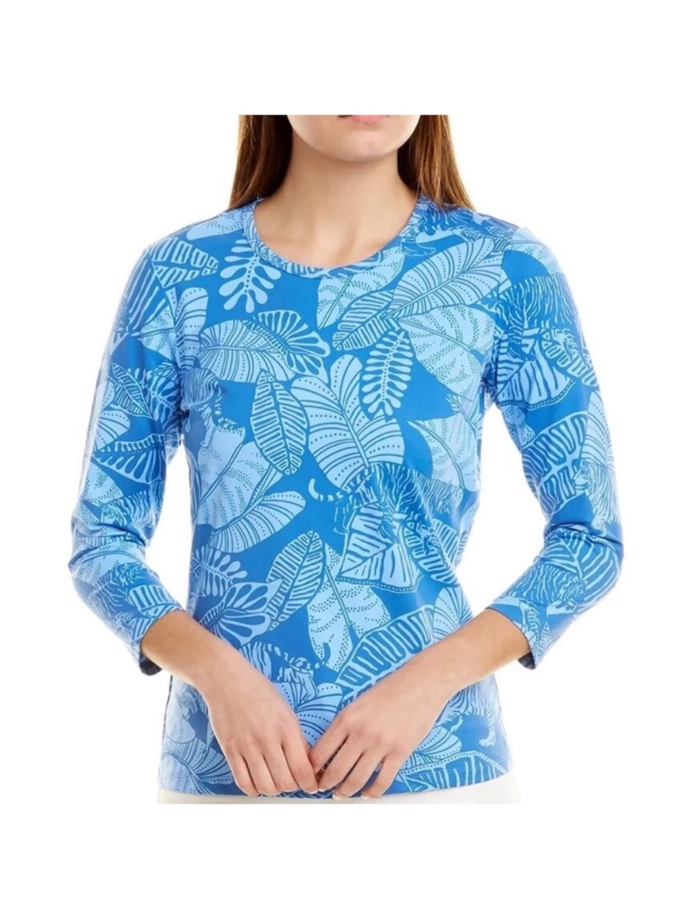 J.Mclaughlin Shirt Sahara Palm Tiger Palm Leaves XL